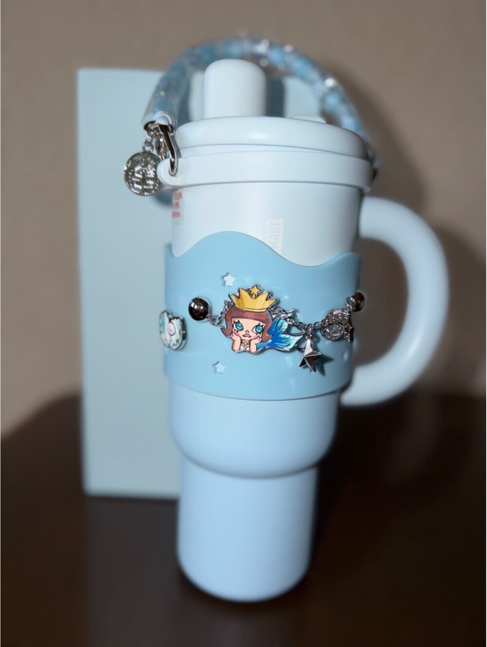 26' Starbucks X PopMart Molly 40oz SS Double Drink Tumbler Cup w Handle & Sleeve